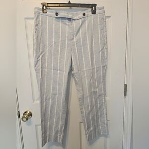 Banana Republic Light Blue Striped Chinos